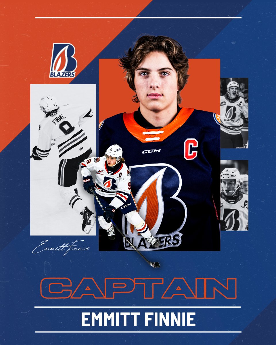 We are proud to announce that forward Emmitt Finnie has been named the 38th captain in Kamloops Blazers history! 🔥 <a href="/emmitt_finnie32/">Emmitt Finnie</a>