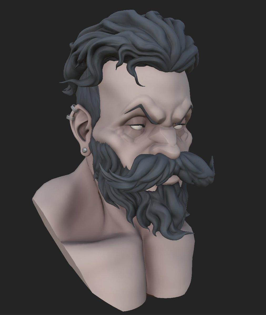 WIP - well let's go texture this piece, it's only base color atm, i have a zombie version of him too, will share here when i start texturing him