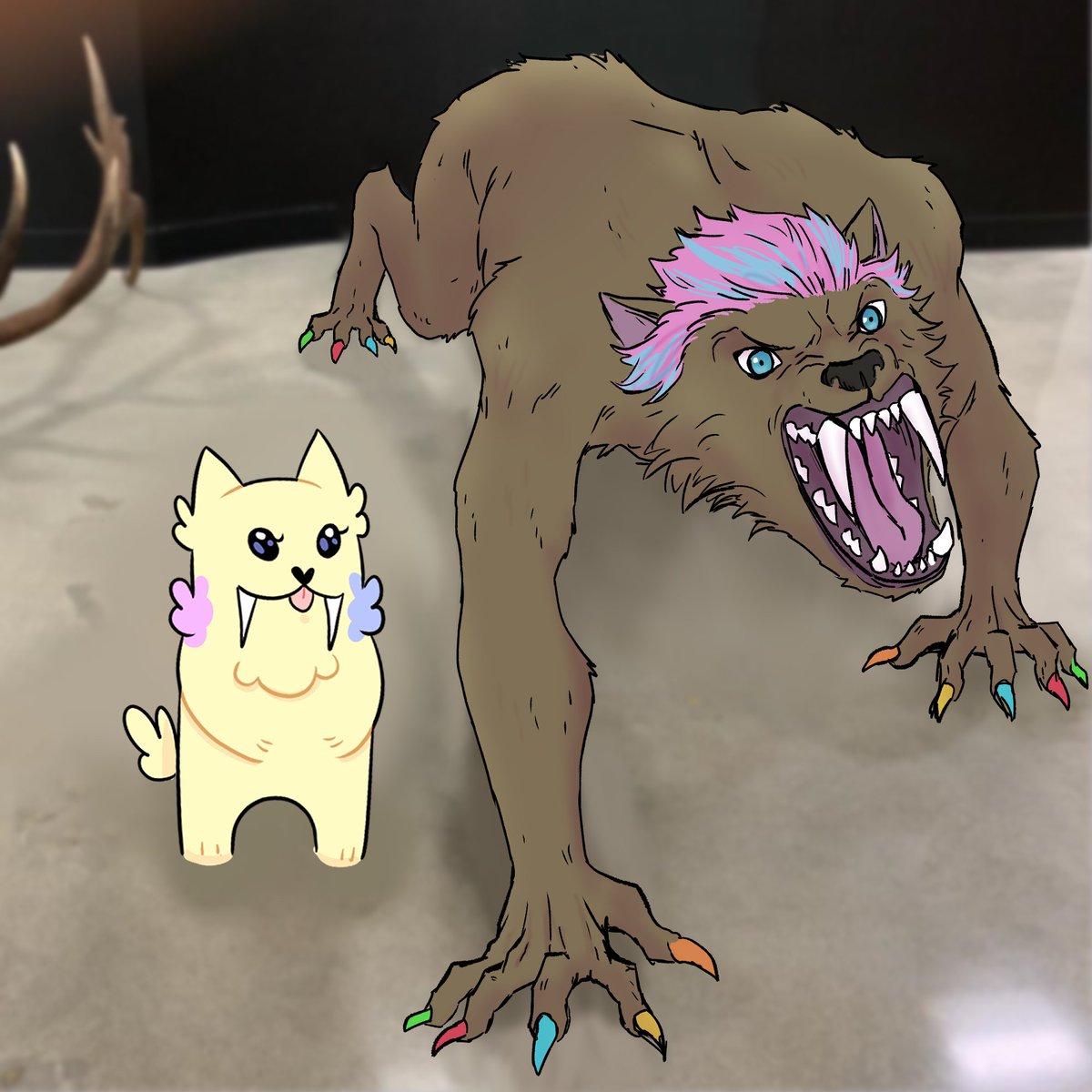 PASTO ⚢ C0MMS OPEN ✎ (@pasto_arte) on Twitter photo Wenclairtober day 3: WEREWOLF
With the clown <a href="/Urmominbike/">Toast with peanut butter 🍞</a> 🐺
#wenclair #wenclairtober2024 Wenclairtober day 3: WEREWOLF
With the clown <a href="/Urmominbike/">Toast with peanut butter 🍞</a> 🐺
#wenclair #wenclairtober2024