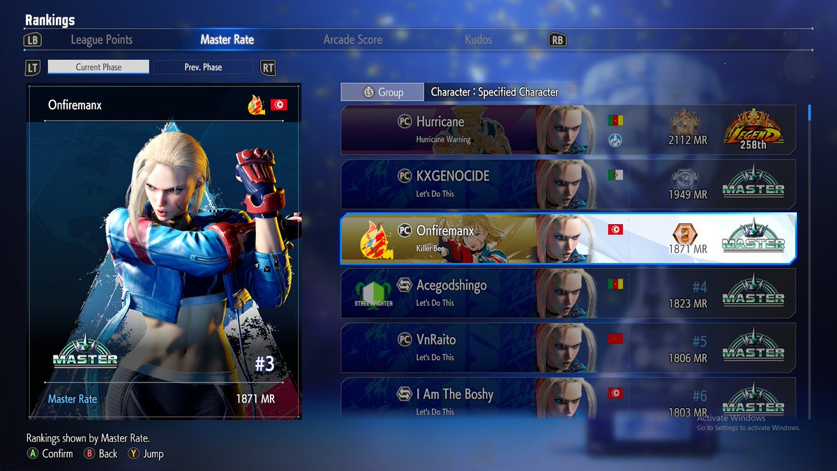 i started this game at gold4.finished season 1 as 1300mr.i'm coming for that number 1 slot i promise.
 #FGC #CammyWhite #StreetFighter6