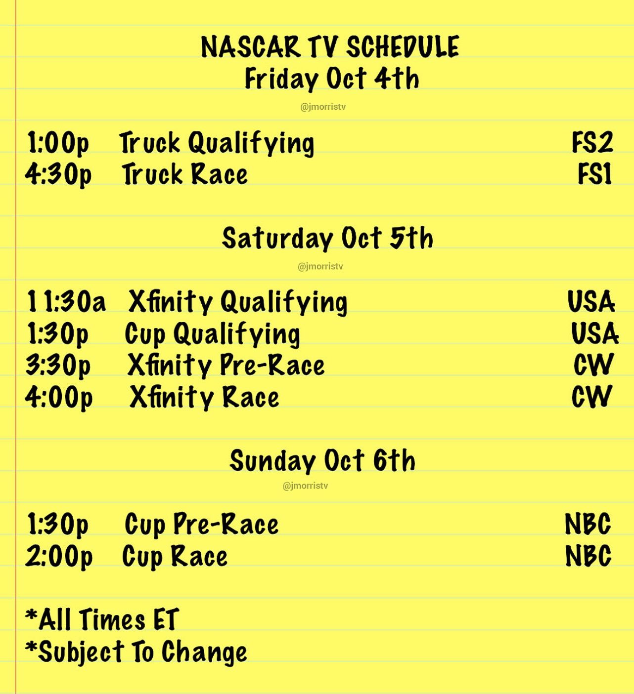 John Morris on X: “🚨TUNE IN: Big, bad, @TALLADEGA up next. Always 