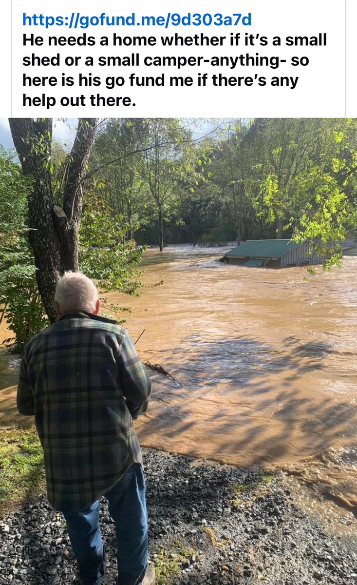 Let’s help this man get a camper to stay in since he’s lost his home! #HELENE #AppalachiaStrong 

gofund.me/797f4c4f