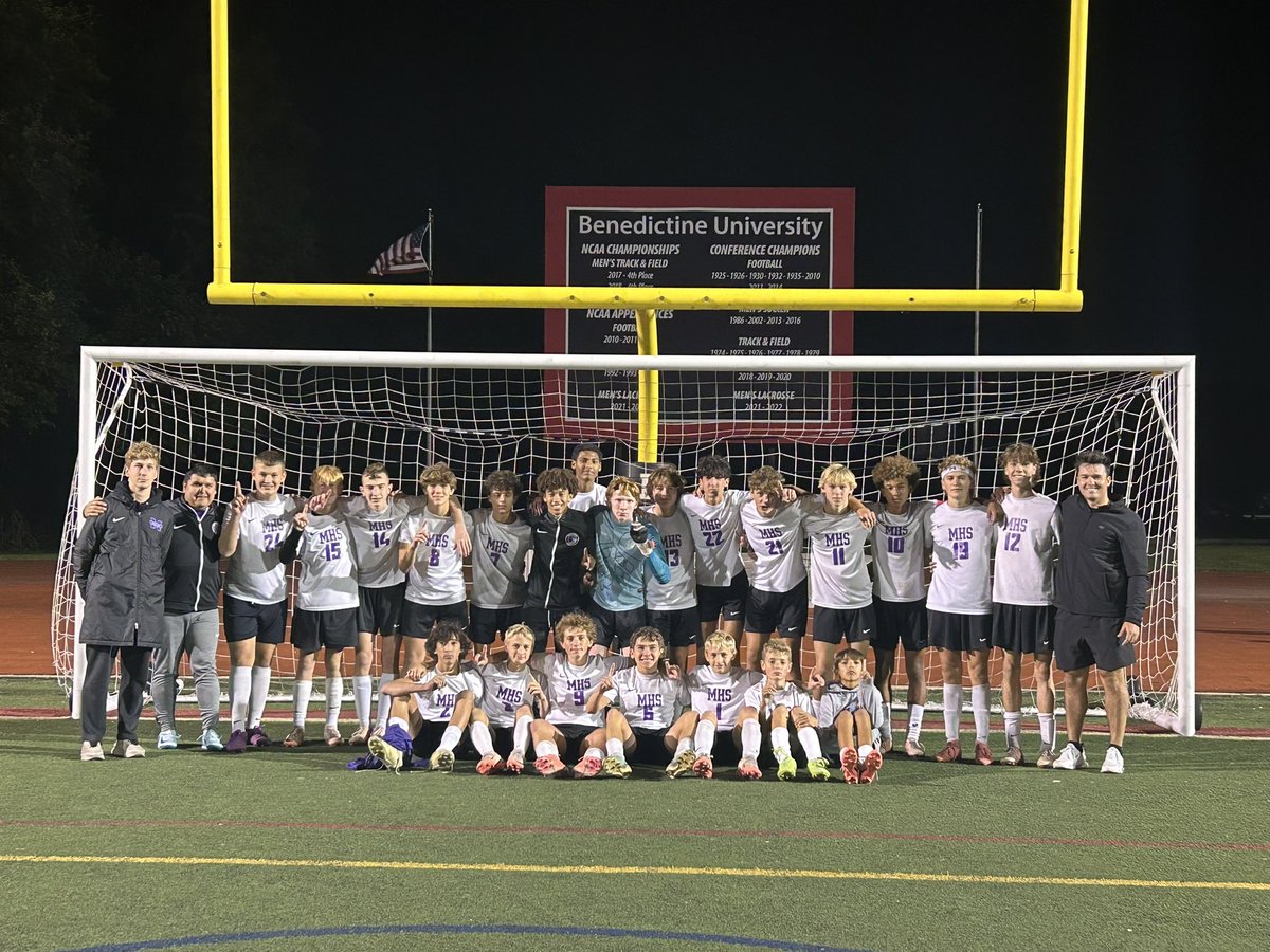 Manteno Athletics (@mhsscores) on Twitter photo CONFERENCE CHAMPS! For the first time since 2019, the ⚽️ team are Illinois Central Eight Champions! Defeated Lisle 3-0.
Goranson ⚽️
Polito ⚽️
J. Foster ⚽️
Eldridge 🎯
Toepper 🎯
Kenney 🧱
#AllPurpleAllIn <a href="/MantenoStrength/">Manteno HS Strength & Performance Dept.</a> <a href="/MHS_AthBoosters/">Manteno Ath Boosters</a> <a href="/MantenoSoccer1/">Manteno Boys' Soccer</a> <a href="/TDJsports/">Daily Journal Sports</a> CONFERENCE CHAMPS! For the first time since 2019, the ⚽️ team are Illinois Central Eight Champions! Defeated Lisle 3-0.
Goranson ⚽️
Polito ⚽️
J. Foster ⚽️
Eldridge 🎯
Toepper 🎯
Kenney 🧱
#AllPurpleAllIn <a href="/MantenoStrength/">Manteno HS Strength & Performance Dept.</a> <a href="/MHS_AthBoosters/">Manteno Ath Boosters</a> <a href="/MantenoSoccer1/">Manteno Boys' Soccer</a> <a href="/TDJsports/">Daily Journal Sports</a>
