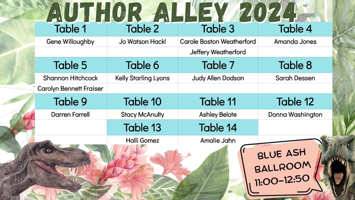 UPDATED Author Alley Schedule!