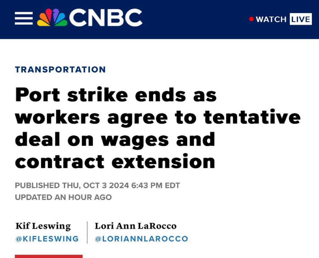 CubanOnlyTrump's tweet image. President Trump negotiated to get our ports back open!
Longshoremen Strike Over! 

“The Art Of the Deal”
Thank you President Trump 🇺🇸#TrumpLongshoremensStrike