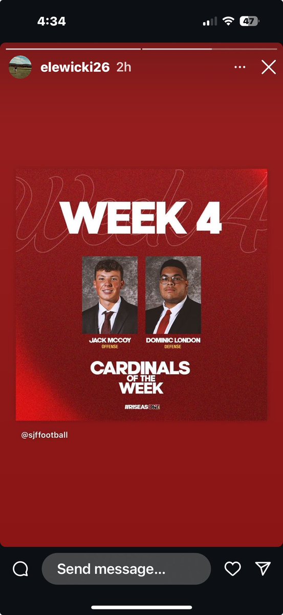 ThomasMcCoyJr34's tweet photo. Jack McCoy Saint John Fisher University Football Scout Player Of The Week! Congrats Jack❤️ https://t.co/UNUHDhSgNS