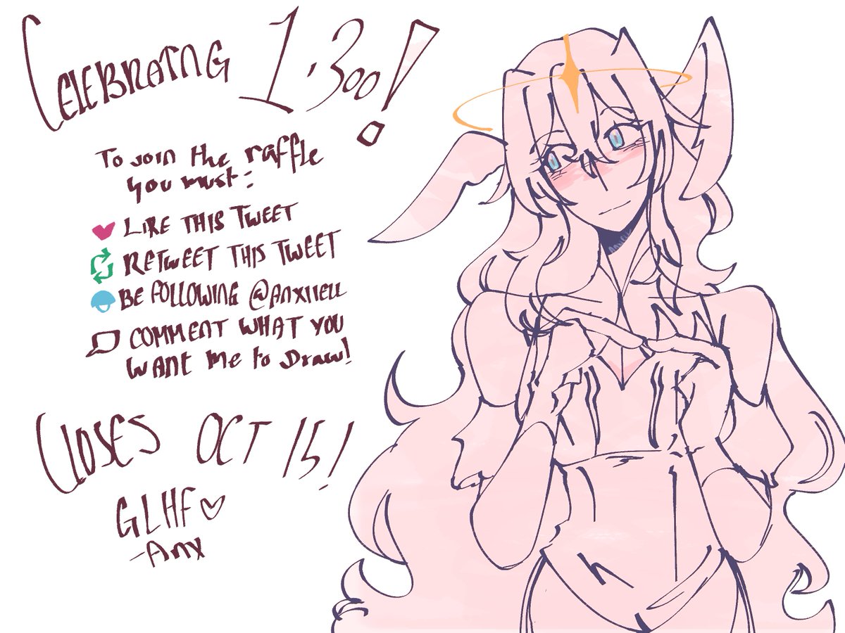 anxiiell's tweet photo. happy 13 followers!!!!! as planned i'll be hosting an art raffle for all of you :) in order to lock in a chance at getting a drawing from me, you must:

-be following me
-like + rt this post
-reply to this post the character you want me to draw

this is open til october 15, gl!!! https://t.co/QKzljXKdfU