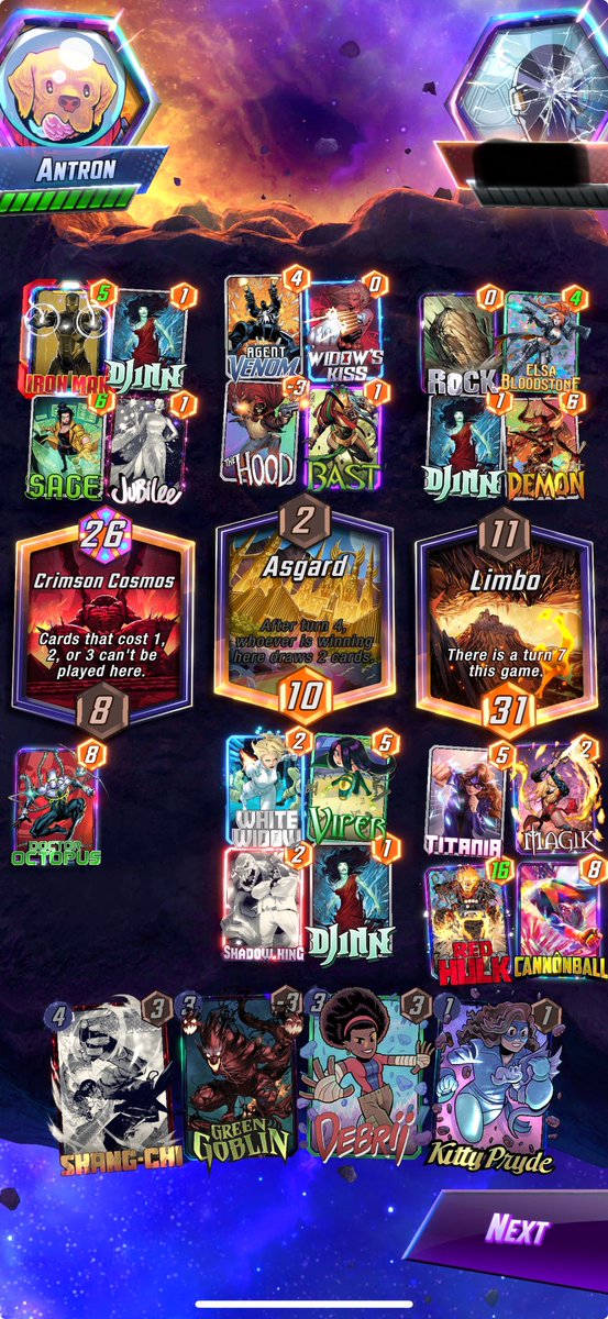 antron07's tweet image. I’m convinced @SafetyBlade_HS Clog list is the best in the game atm. Only lost 2 total cubes from PG —&amp;gt; Infinite ticket. Hela and Bounce are two of the most prevalent decks in the current meta, and struggle hard against this