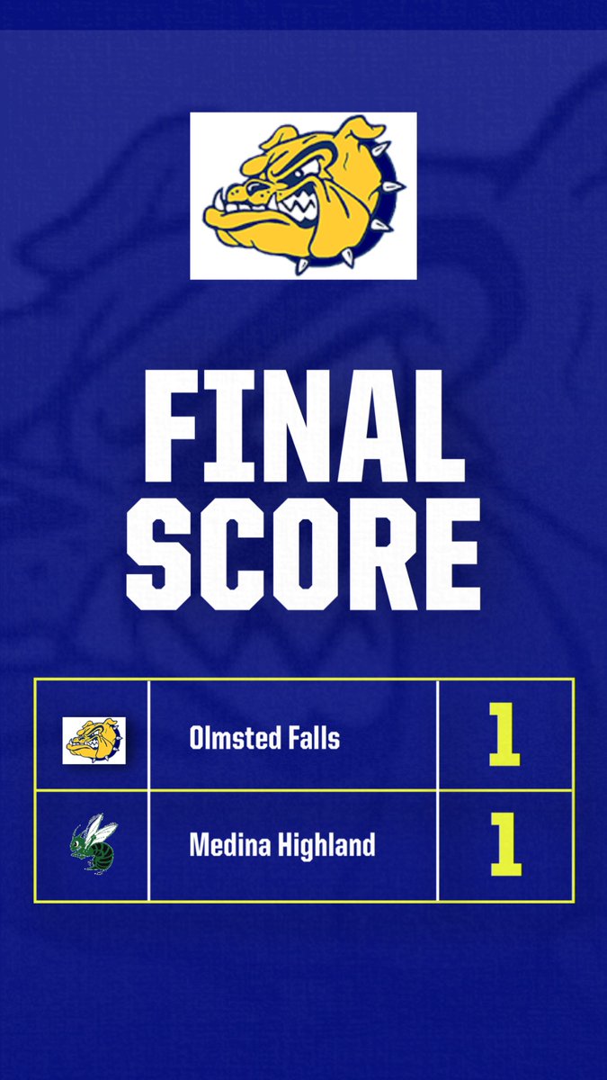 OFHSSoccer's tweet image. Bulldogs with a tie against Highland. Goal by Pinzone, J. Mansell with the assist.