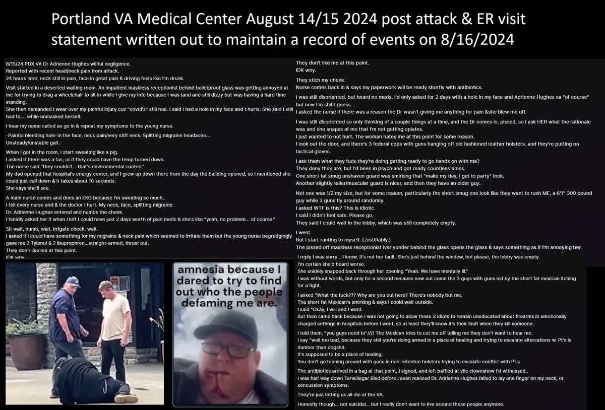 <a href="/RDW_Heather/">ClericHeather on the butterfly app</a> <a href="/TheRealFarley/">Brandon Farley</a> <a href="/Johnnthelefty/">Johnn Thelefty</a> <a href="/2LessLegz/">2LessLegz</a> There were days I went to bed not knowing if I was going to wake up.
The VA had treated me terribly.
I was terrified to enter but HAD to return cuz I was delirious &amp; incapacitated.
During all this I saw you spinning past events, posting lies on me.
I'd ever only been kind to you.