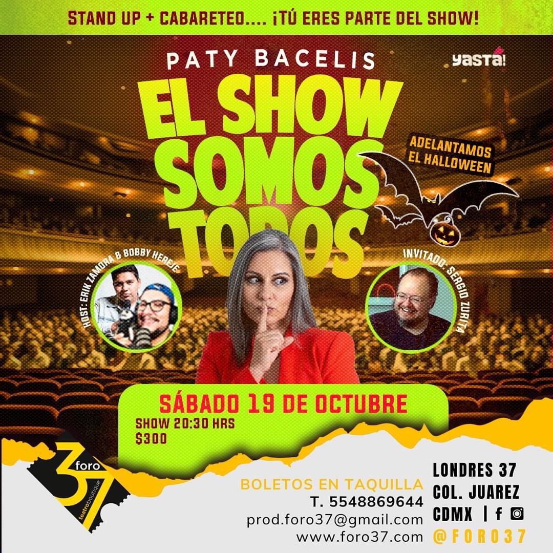 #CDMX Estoy muy feliz de compartirles que al fin haremos este gran show en sábado, y se pondrá hermoso porque adelantaremos el halloween y con puras risas, recuerden que siempre es un show diferente, así que acompáñenme, será la pura gozadera.
Nos vemos en el <a href="/Foro37/">Foro37 Teatro Boutiq</a> 
Con grandes