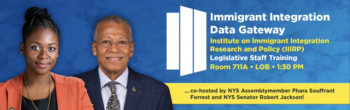 NYS Assembly Task Force on New Americans (@tfna_nysa) on Twitter photo We’re so excited to host <a href="/RockImmigration/">Institute on Immigrant Integration (IIIRP)</a> with chair <a href="/phara4assembly/">Phara Souffrant Forrest</a> and <a href="/SenatorRJackson/">Robert Jackson</a> for an exclusive training on a groundbreaking first-in-the-nation immigrant integration data tool!
Register using the following link and join us Oct 10th!
tickettailor.com/events/rockefe… We’re so excited to host <a href="/RockImmigration/">Institute on Immigrant Integration (IIIRP)</a> with chair <a href="/phara4assembly/">Phara Souffrant Forrest</a> and <a href="/SenatorRJackson/">Robert Jackson</a> for an exclusive training on a groundbreaking first-in-the-nation immigrant integration data tool!
Register using the following link and join us Oct 10th!
tickettailor.com/events/rockefe…
