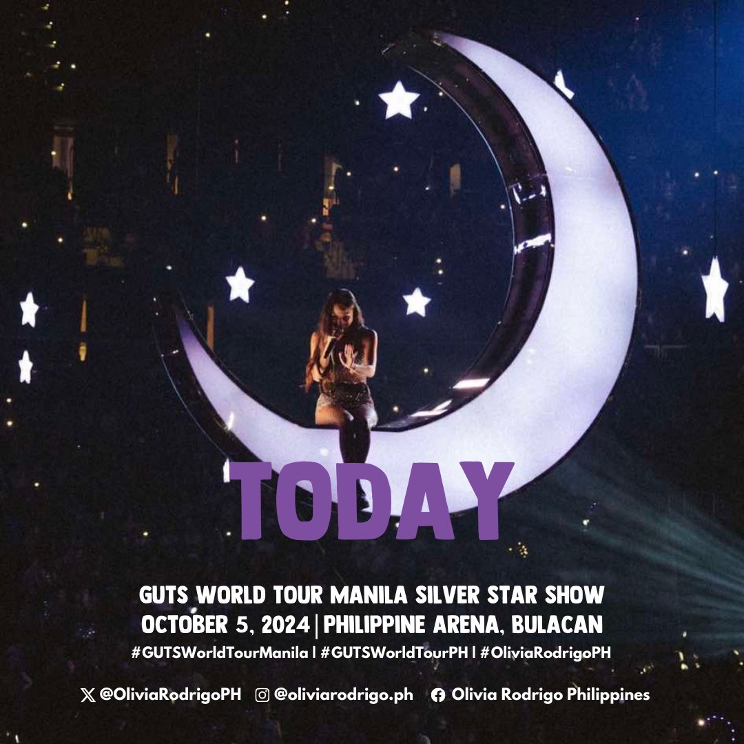 our brain goes “AAAAAAAAHHHHH” 

Today’s the day!! We are finally seeing our lumpia and mangga queen! 

Seeing you tonight <a href="/oliviarodrigo/">Olivia Rodrigo</a>? 😭💜

#GUTSWorldTourPhilippines #GUTSWorldTourManila #GUTSTourPH <a href="/LiviesHQ/">olivia’s livies 🩷</a>