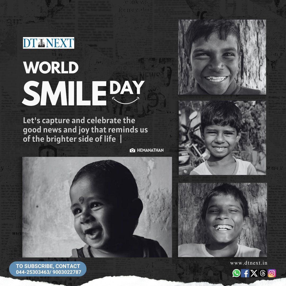 dt_next's tweet image. "You can conquer this world with your smile because a smile has the power to set many things right in life.” Spread joy on this world smile day.

#dtnext #worldsmileday #smileday
#smile #laughter #joy #littlemoments
#happiness