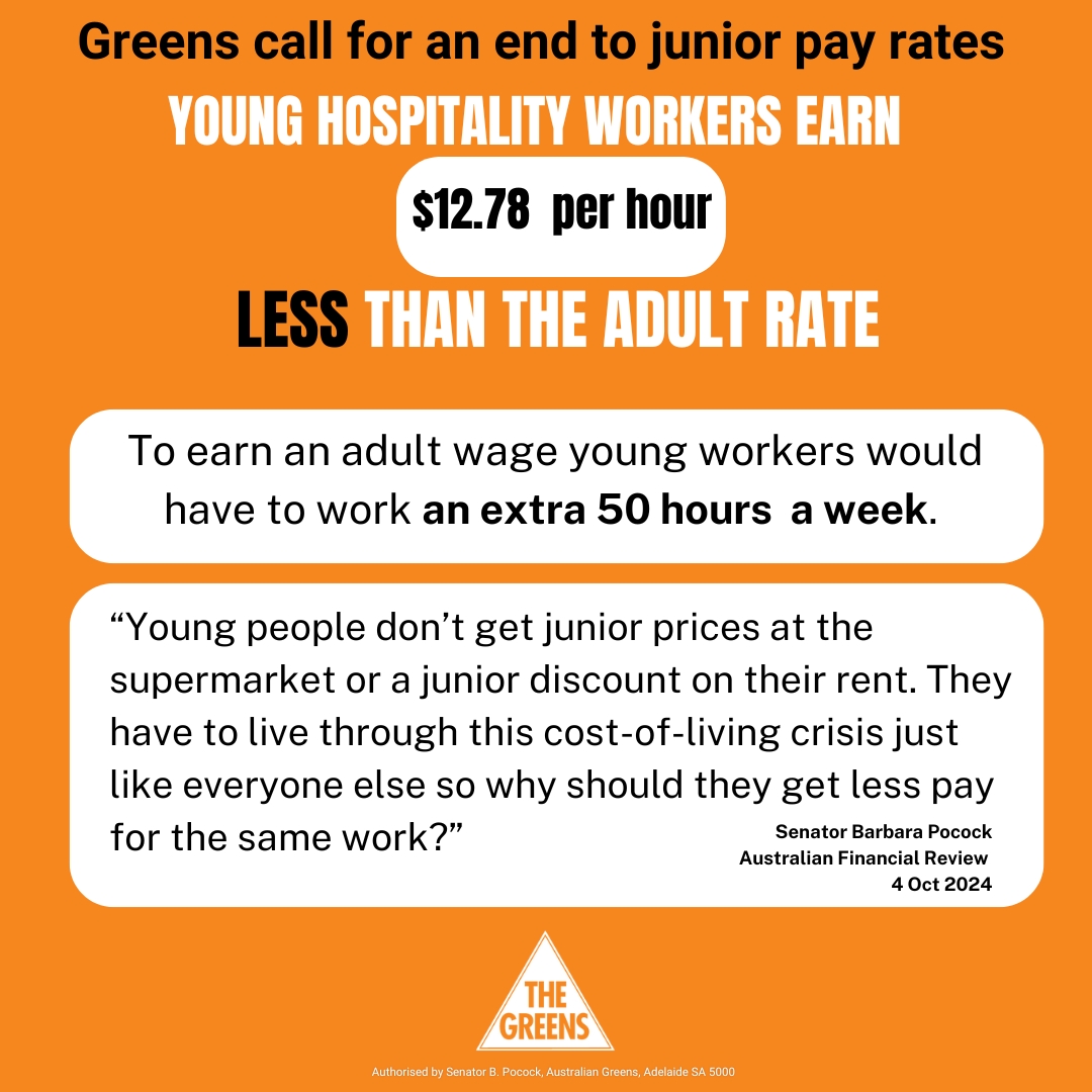 BarbaraPocock's tweet photo. Junior pay rates guarantee an endless supply of cheap labour for employers willing to exploit the skills and talents of young people often desperate to get a start in the workforce. In the middle of a cost of living crisis it's now time to abolish this discriminatory practice. https://t.co/ronjS03LBr