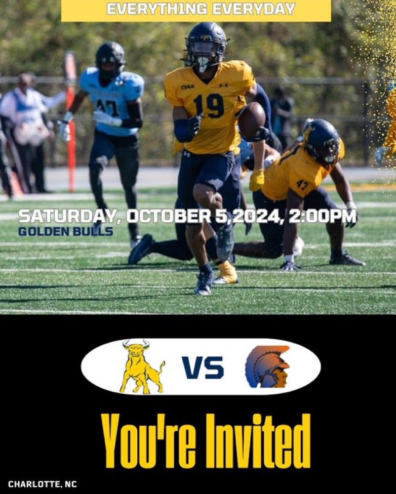 I will be at JCSU Oct 5th!
<a href="/JCSUFootball/">Golden Bulls</a> <a href="/CoachFlowers/">Coach Maurice Flowers</a> <a href="/coachworth17/">Chi-Emeke Worthington</a> <a href="/DrCoachFly/">Coach Kevon Fly</a> 
<a href="/CoachBell100/">D. Bell</a> <a href="/coachpaxia/">Coach Paxia</a> 
<a href="/tfbaxter1985/">Tyson Baxter</a> @CoachPinedaWB