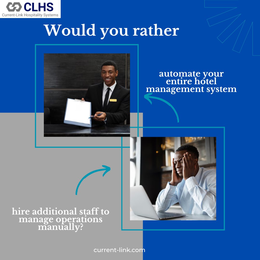 CLHS_Nigeria's tweet image. Feeling overwhelmed managing your hospitality business? Let Current Link take the stress away! From seamless operations to customer satisfaction, we’ve got you covered. Reach out at sales@current-link.com and see how we can transform your business today! #CurrentLink #clhs