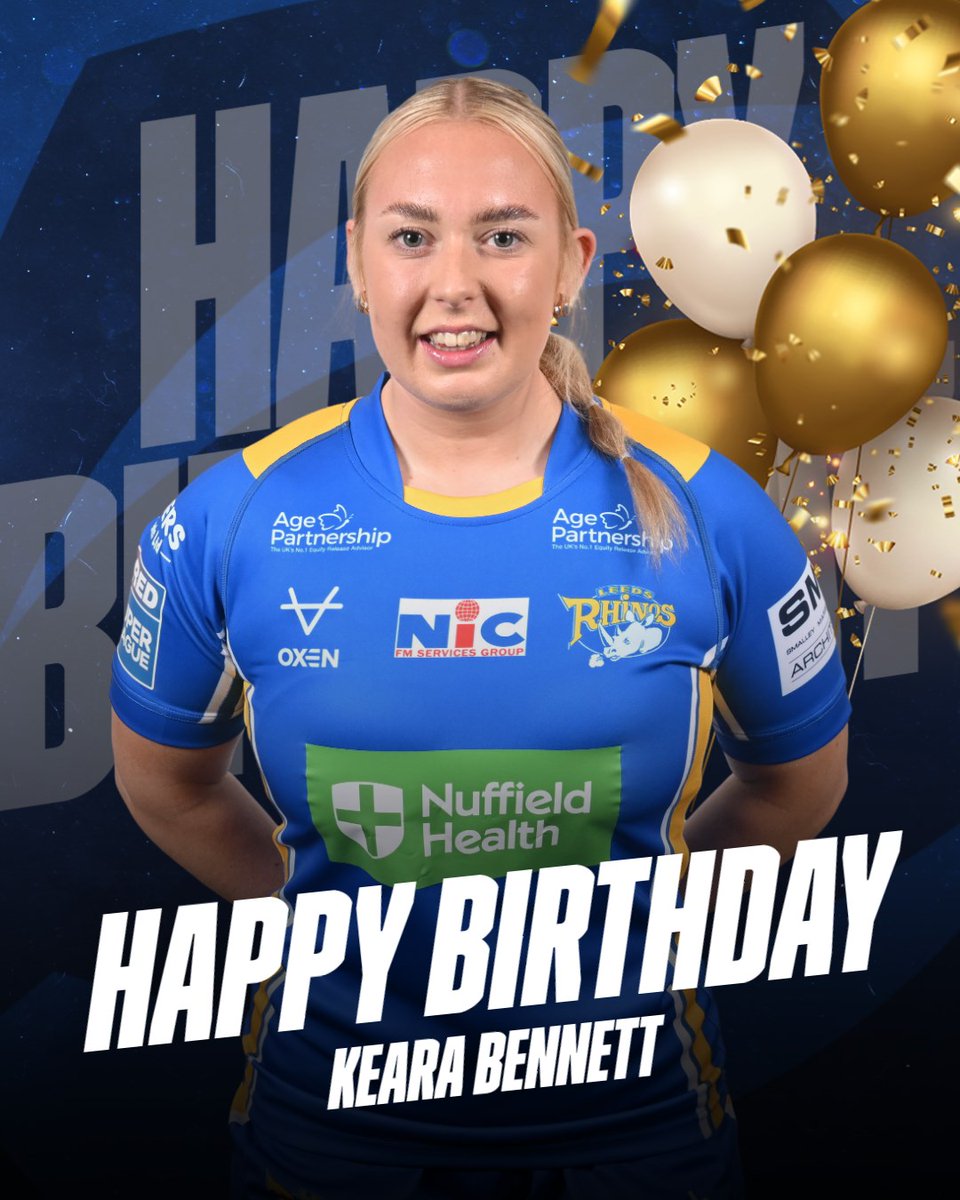 leedsrhinos's tweet photo. Wishing a Happy Birthday to Leeds Rhinos Women's player @Bennett1Keara 🥳 https://t.co/Fa1uBCxzvT