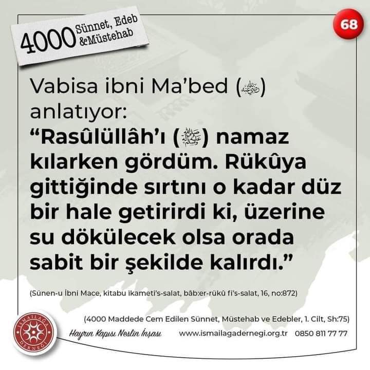 Namazlarımızda tadil'i erkana dikkat edelim...!