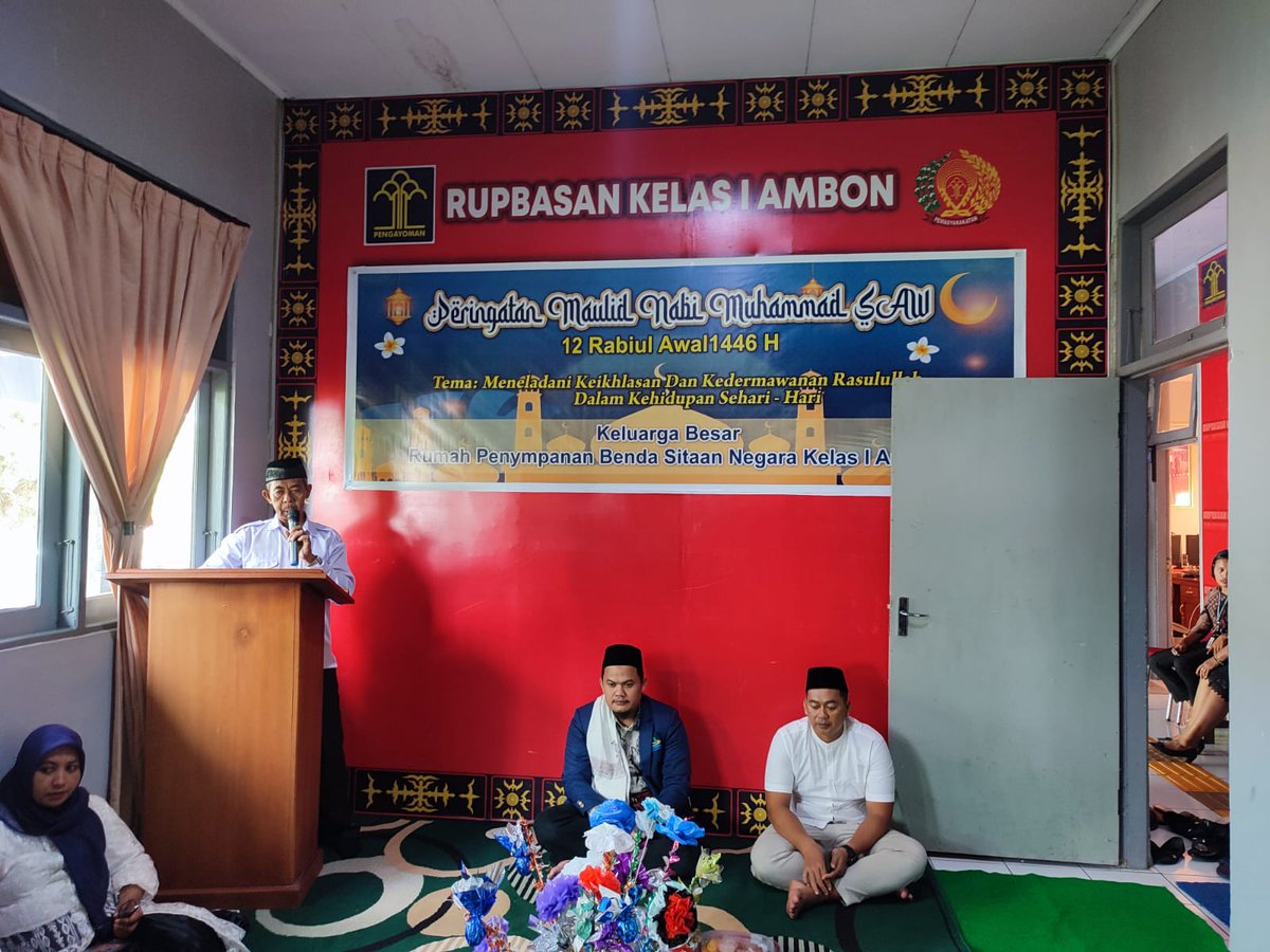 RupbasanAmbon's tweet photo. Ambon - Rumah Penyimpanan Benda Sitaan Negara Kelas I Ambon Laksanakan Pembinaan Mental Kerohanian dan Disiplin Pegawai, Jumat (04/10)

#maulidnabi1446h
#fmdkerohanian
#rupbasanambon
#kanwilkumhammaluku
#kamipasti https://t.co/u3tnKEC0oy