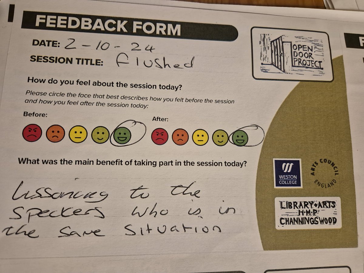 Great couple of days <a href="/HMPChanWood/">HMPChanningsWood</a> delivering performance and creative writing workshops in partnership ship with <a href="/Outsiders_Proj/">The Outsiders Project</a> <a href="/PrisonEdWeston/">Weston College Prison Education</a> and massive thanks to Amanda &amp; Kate  for all their help