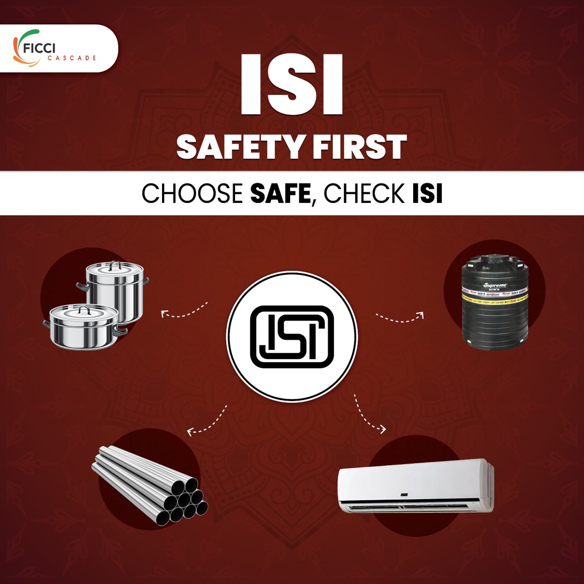 Cascadeglobal's tweet photo. This #Navratri, make sure your home is safe.
Check for ISI mark on anything you purchase. Original intends safer celebrations!
#BeGenuine #BuyGenuine #BeACascader #9Days https://t.co/cZjXRpdNt7