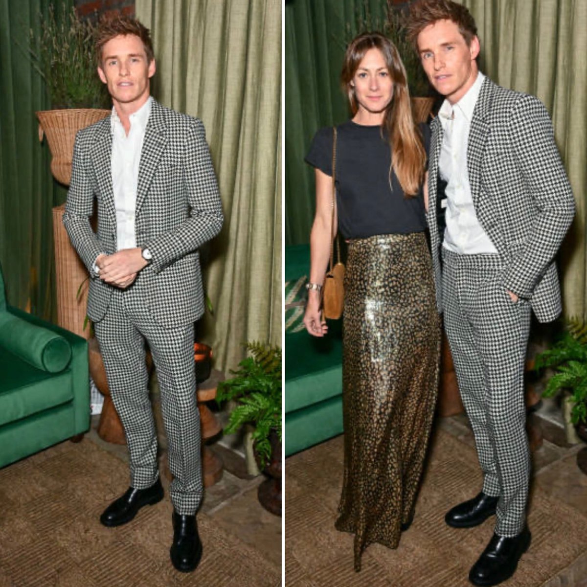bespokeredmayne's tweet photo. Celebrating creativity: #EddieRedmayne, wife #HannahBagshawe + #Cabaret creatives #JordanFein + #TomScutt @SarabandeFDN CEO #TrinoVerkade at a Sarabande dinner Wed. in Kensington, London. 
Eddie honored the @McQueen #Sarabande connection in his attire. https://t.co/wenuP7tkPG https://t.co/C5NJLKUxGg