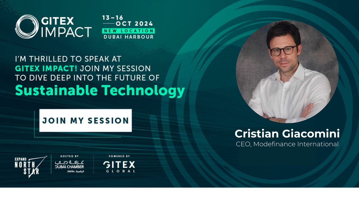 🇦🇪 Siamo entusiasti di annunciare la nostra presenza all'attesissimo #GITEXImpact 2024 a Dubai, dove prenderemo parte alla tavola rotonda "#FintechSurge - Cool Cash - Future Trends in Lending, Microfinance &amp; Investments" come Modefinance International.
#AI #finance #modefinance