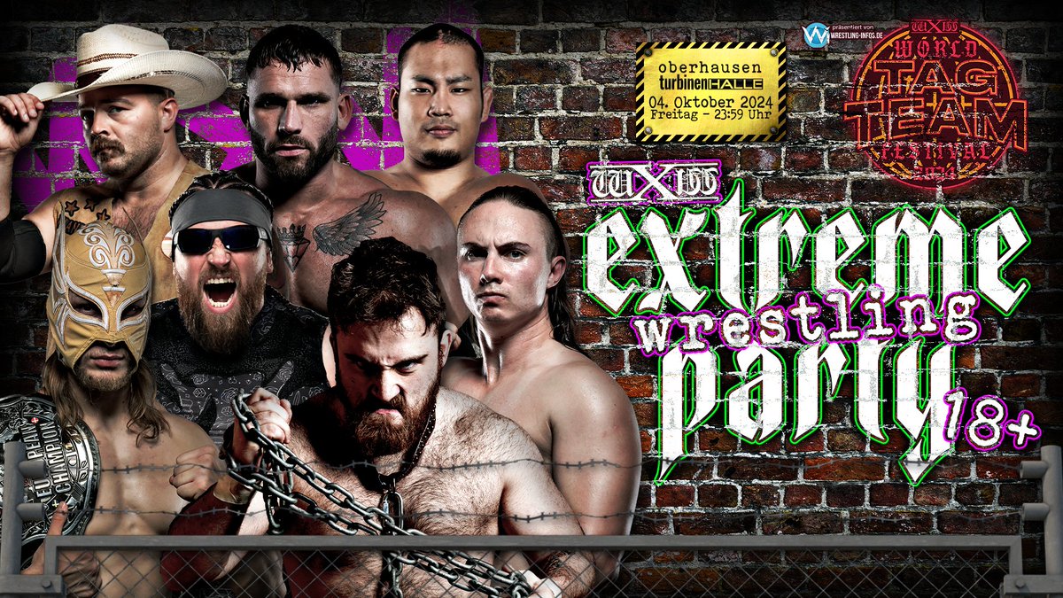 wXw Germany (@wxwgermany) on Twitter photo Das erwartet euch heute an Tag 1 des wXw World Tag Team Festivals 2024
Night 1 First Round Matches:
- wXw World Tag Team Championship Match:
<a href="/thacashprowres/">Dennis 'Cash' Dullnig</a> & Hektor vs. KxS (<a href="/Fast_Time_Moodo/">Fast Time Moodo 速い時間武道</a> & <a href="/axeman3016/">𝕬𝖝𝖊𝖑 𝕬𝖃𝕰𝕸𝕬𝕹 𝕿𝖎𝖘𝖈𝖍𝖊𝖗</a>)
- Lykos Gym (<a href="/KidLykos/">Kid Lykos キッド・ライコス</a> & <a href="/KidLykosII/">Kid Lykos II</a>) vs. Los D-Sperados (<a href="/ArezStrange/">King Strange</a> & Das erwartet euch heute an Tag 1 des wXw World Tag Team Festivals 2024
Night 1 First Round Matches:
- wXw World Tag Team Championship Match:
<a href="/thacashprowres/">Dennis 'Cash' Dullnig</a> & Hektor vs. KxS (<a href="/Fast_Time_Moodo/">Fast Time Moodo 速い時間武道</a> & <a href="/axeman3016/">𝕬𝖝𝖊𝖑 𝕬𝖃𝕰𝕸𝕬𝕹 𝕿𝖎𝖘𝖈𝖍𝖊𝖗</a>)
- Lykos Gym (<a href="/KidLykos/">Kid Lykos キッド・ライコス</a> & <a href="/KidLykosII/">Kid Lykos II</a>) vs. Los D-Sperados (<a href="/ArezStrange/">King Strange</a> &