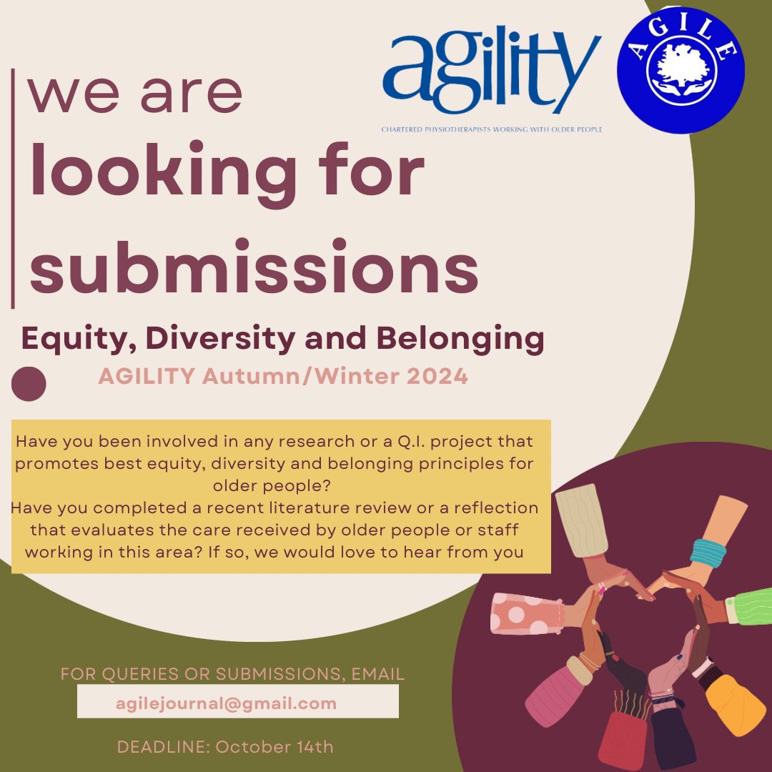 If you've been involved in research, a Q.I. project, or a literature review that promotes equity, diversity, and belonging for older people, or reflects on the care they or their caregivers receive, we'd love to hear from you!