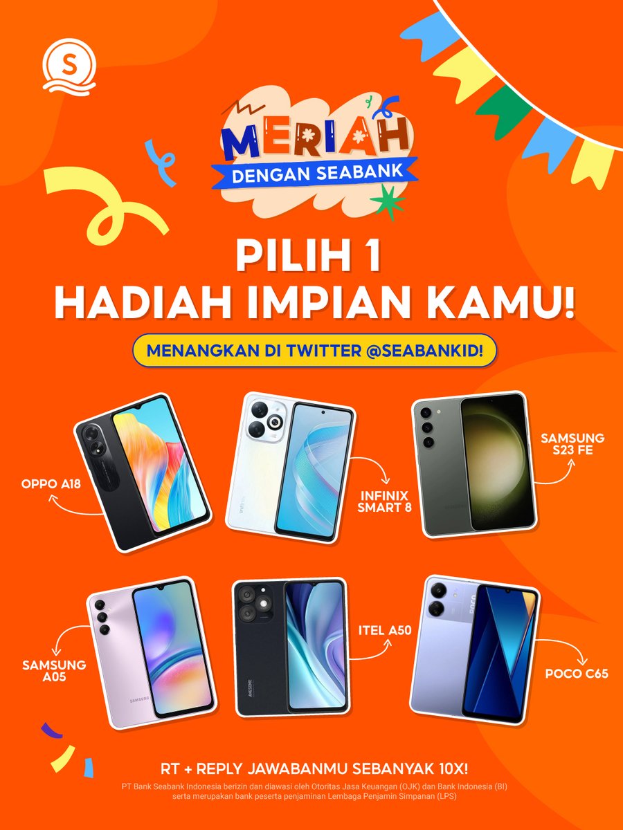 SeaBankID's tweet image. PILIH 1 HADIAH IMPIAN KAMU! 🎁⭐️

Kalau disuruh pilih, Sobat SeaBank mau hadiah yang mana nih? Yuk MENANGKAN dengan RT + REPLY JAWABANMU SEBANYAK 10X! 🙋🏻