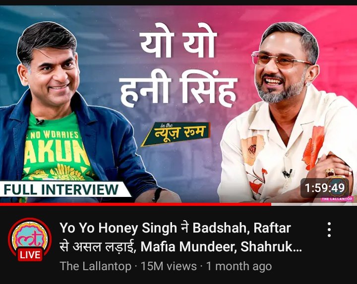 CineIndia_01's tweet photo. #YoYoHoneySingh's Interview has become the most viewed celebrity's interview on #TheLallantop. It's having 15M+ views. #AkshayKumar, #Ajaydevgn, #AnuragKahyap,#RohitSetty,#PankajTripathi & others interviews having less than 5M views.
Honey's brand value📈
#Prabhas #Devara #SRK https://t.co/RqKZrTbtL2