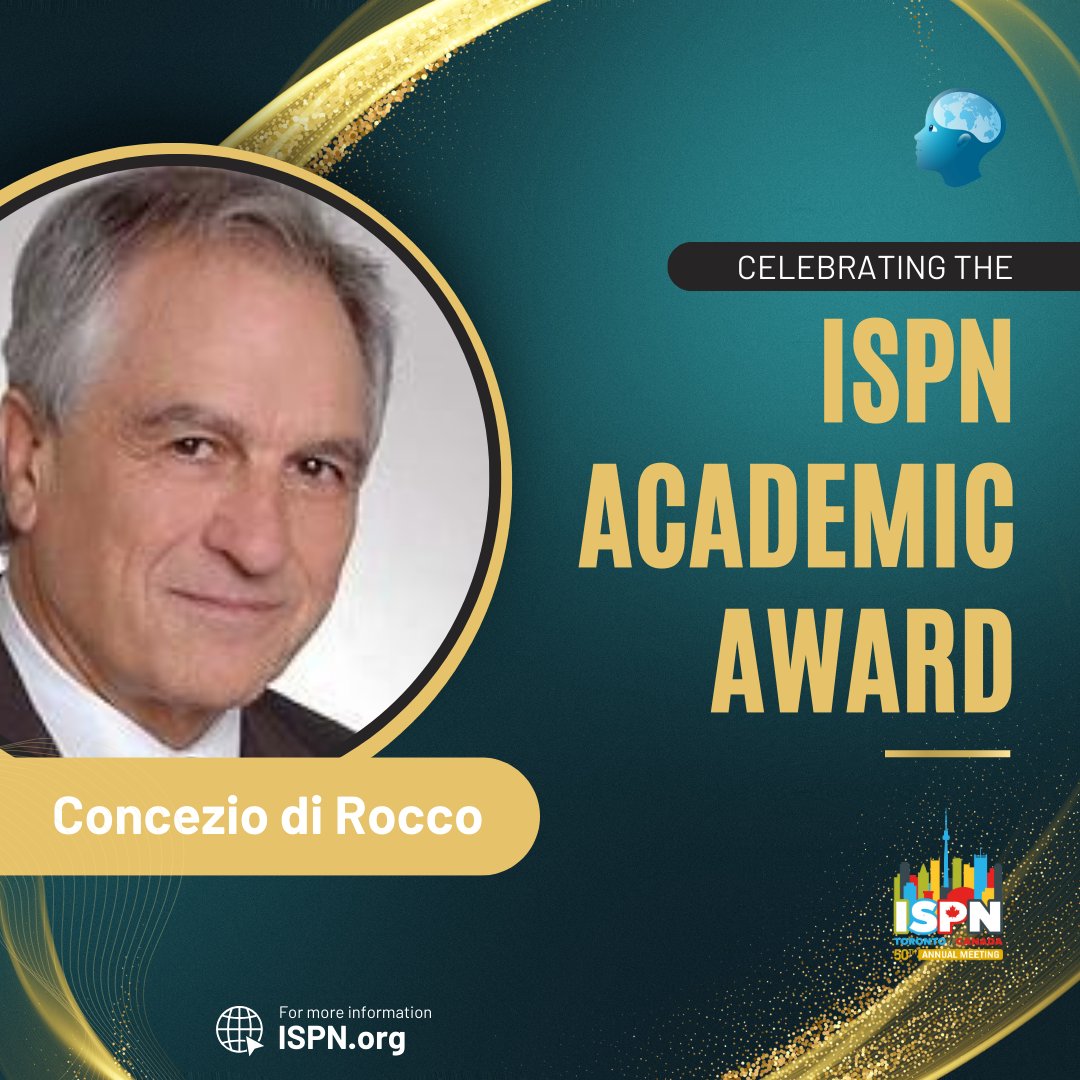 🏆 ISPN Academic Award 2024 🏆

Awarded to Prof. Concezio di Rocco, renowned for his professional lifetime devotion to Pediatric Neurosurgery &amp; extraordinary contribution to scientific progress in our field.

Read more: bit.ly/3TW01Xt

#PediatricNeurosurgery #PedNSGY