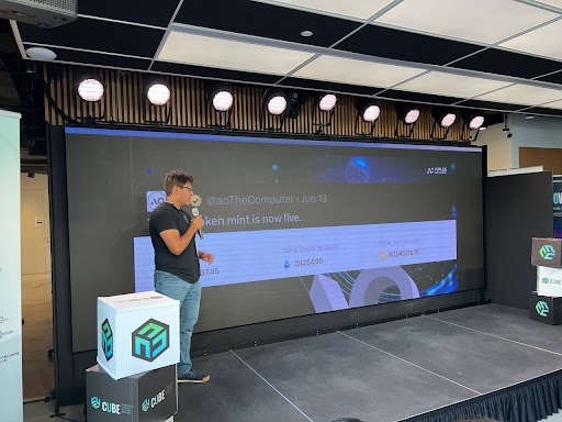 apus_network's tweet photo. What a great day yesterday at @CUBE_Summit in NYC!
We got to talk about our #TrustlessGPU and our $APUS tokenomics amongst industry pioneers including @samecwilliams!
Looking forward to seeing everyone at @Zebu_live in London next week! ๐
@ArweaveEco @onlyarweave @aoTheComputer @aoTheVentures @fwdresearch