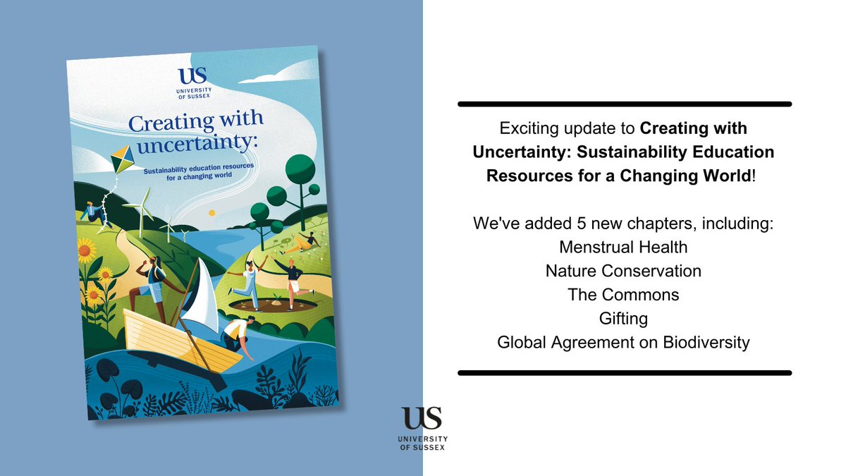 1/4 We're excited to announce an update to "Creating with Uncertainty: sustainability education resources for a changing world"! This online resource born from collaboration between the Sussex Uni and diverse educational organisations, tackles the complexities of climate change.
