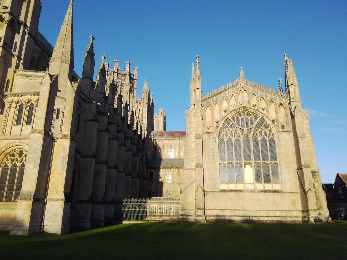The sun on Ely Cathedral this morning