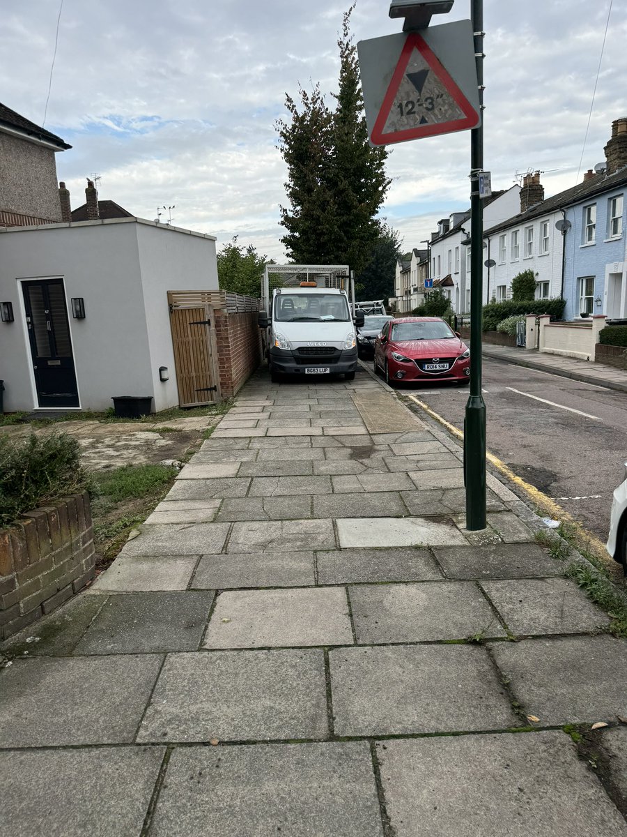 But then, on that same 20 minute walk, I faced this.  A van undertaking property work, entirely blocking the footway.  This was the first of two occasions where I had to step out into the road to continue my journey (neither were due to a Lime bike).
