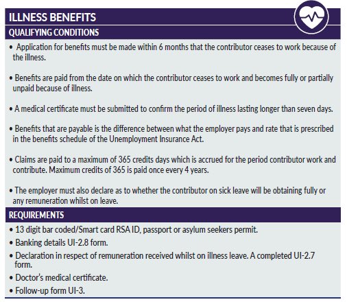 Read the below qualifying conditions &amp; requirements for our normal Illness Benefits.

#UIF
#WorkingForYou