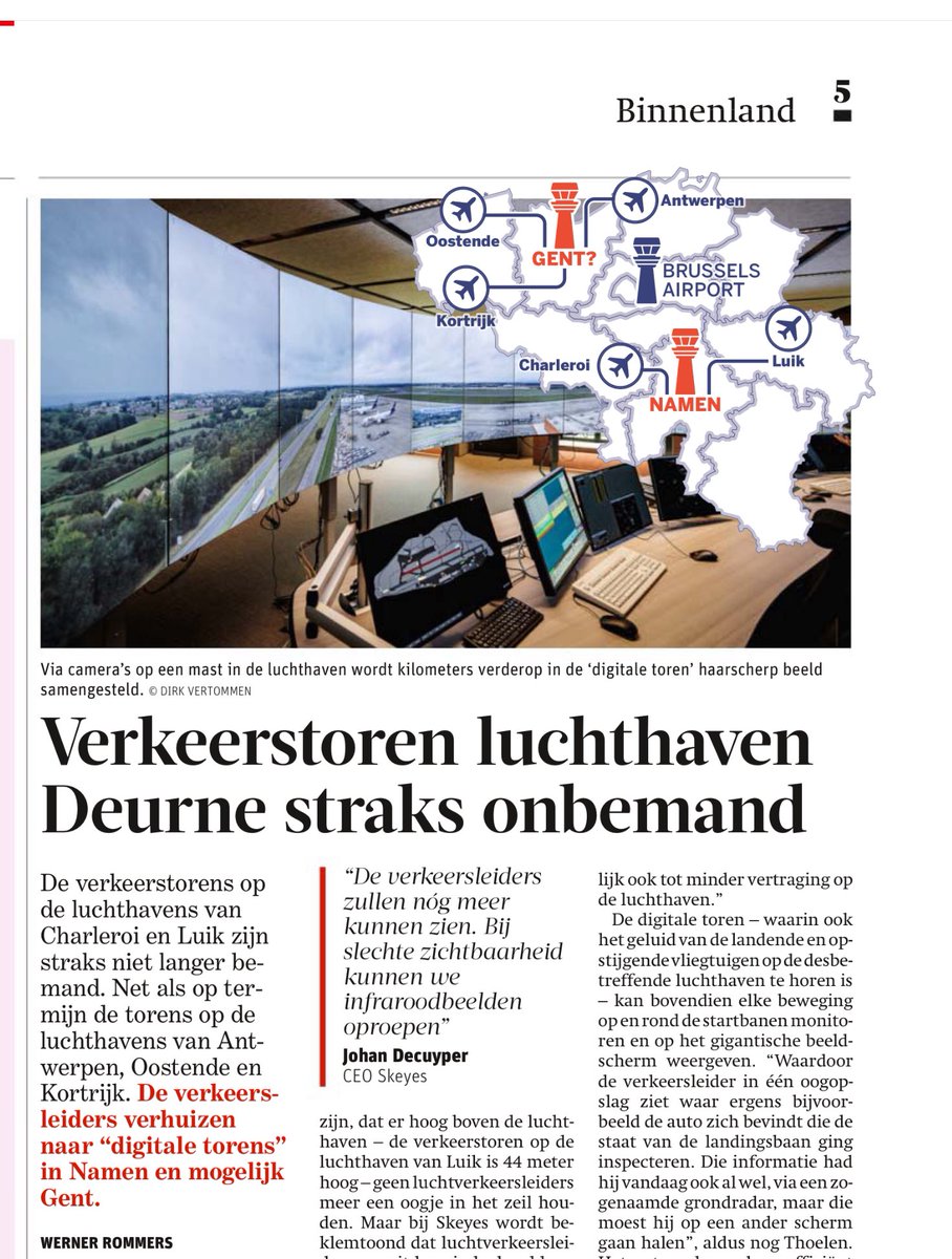 Zonder duidelijke afspraken over de loons-, arbeidsomstandigheden en transitie van onze verkeersleiders en technici zullen niet alleen de verkeerstorens maar ook de digitale torens ‘onbemand’ zijn… Tot op heden, nog niet over gesproken, de klok tikt dus. ⏳<a href="/BelgaNewsAgency/">Belga News Agency</a> <a href="/gva/">Gazet van Antwerpen</a>