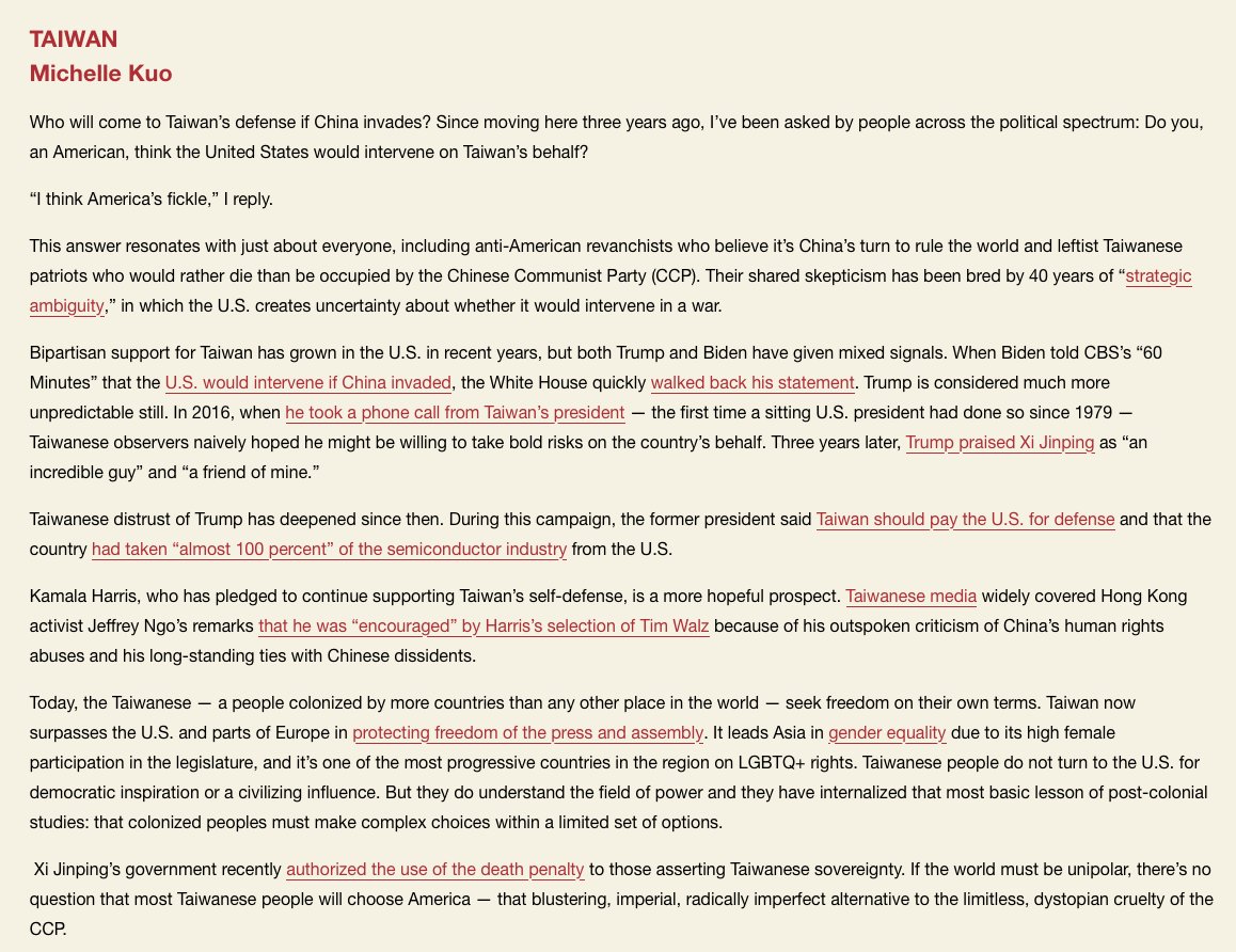@mhar4 (@mhar4) on Twitter photo Smart, forceful comments on the view of the US election in Taiwan from <a href="/kuokuomich/">Michelle Kuo (郭怡慧)</a>.
thedial.world/articles/news/… Smart, forceful comments on the view of the US election in Taiwan from <a href="/kuokuomich/">Michelle Kuo (郭怡慧)</a>.
thedial.world/articles/news/…