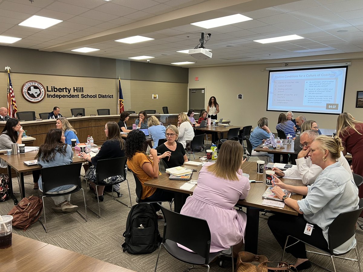 These leaders! So engaged in the learning. Principals and Instructional Coaches collaborating about a culture of coaching.