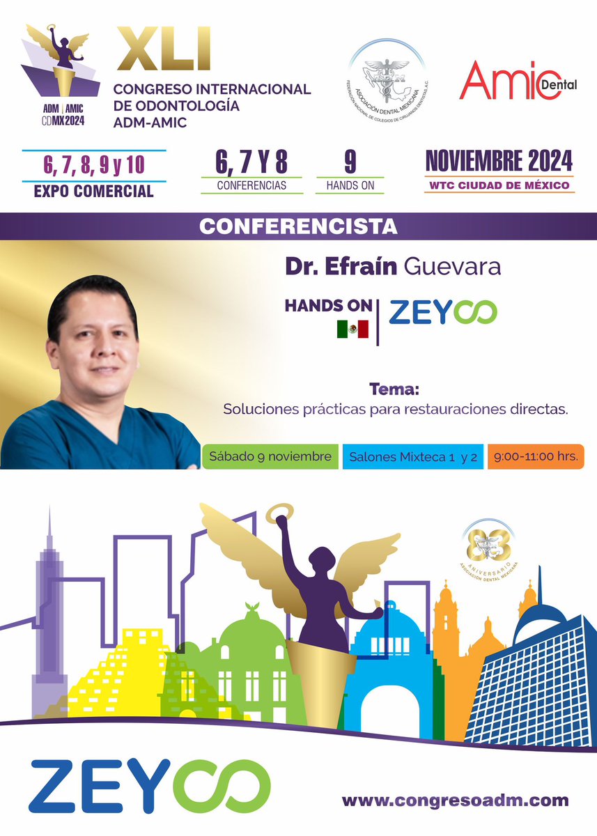 ADMexicana's tweet photo. XLI Congreso Internacional  de Odontología ADM-AMIC 2024, a celebrarse los días 6 al 9 de noviembre del 2024, en el  World Trade Center en la Ciudad de México. 
Regístrate: https://t.co/HOmNgwIA3Z https://t.co/6XCGFXYYPM