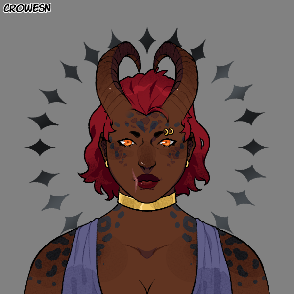 ZarideaDraws's tweet photo. Working on my next D&amp;D character (left) after creating them in Crowsen's Tiefling Creator on Picrew (right). Still working on more "serious" facial expressions as they are very much different than my normal demure or sassy characters. https://t.co/iEfwCALcUG