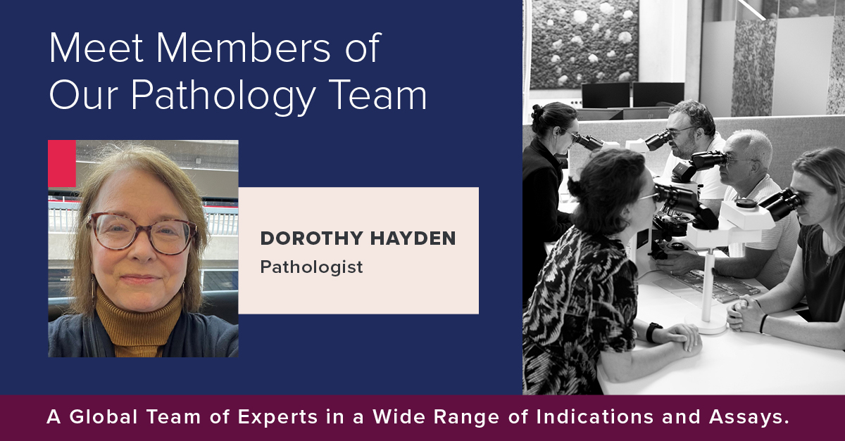 🤝  Have you met Dr. Dorothy Hayden? 

With 18 years of hospital-based pathology experience 🏥 and a passion for digital pathology, she helped pioneer the global training platform for clinical trials!

Meet our pathology team👉   bit.ly/3KFrpEQ

#MeetTheTeam #Pathology