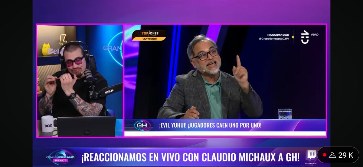 hector_pinto_es's tweet photo. Amo el gesto tío @ClaudioMichaux  lo raro será verlo de pie  y sin audífono ajajajaja sangre sangre sangre  o hará un react en la casa🙄 ...
 #GranHermano #GranHermanoCHV #GranHermanochile https://t.co/T3gZ5czmIh
