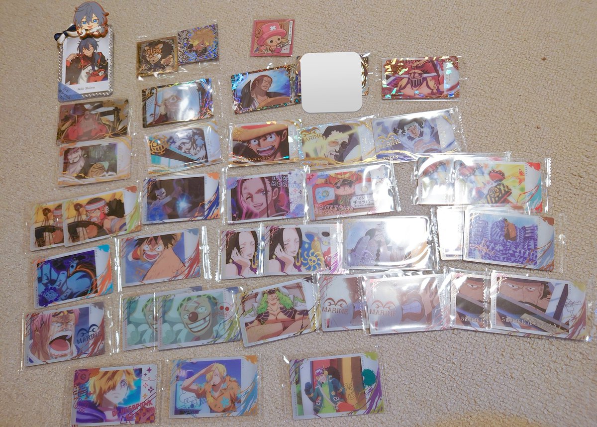 tatitutetao's tweet photo. 【交換】ワンピース　ONEPIECE
イタジャガ　ウエハース　

譲）画像のもの
（追加で購入しているため画像外希望あればお申し付けください）

求）画像3枚目、同異種クロコダイル、マルコ、エース
100円＋送料

Rクロコダイル、マルコ優先
郵送3〜 https://t.co/PeaGEgDWl4