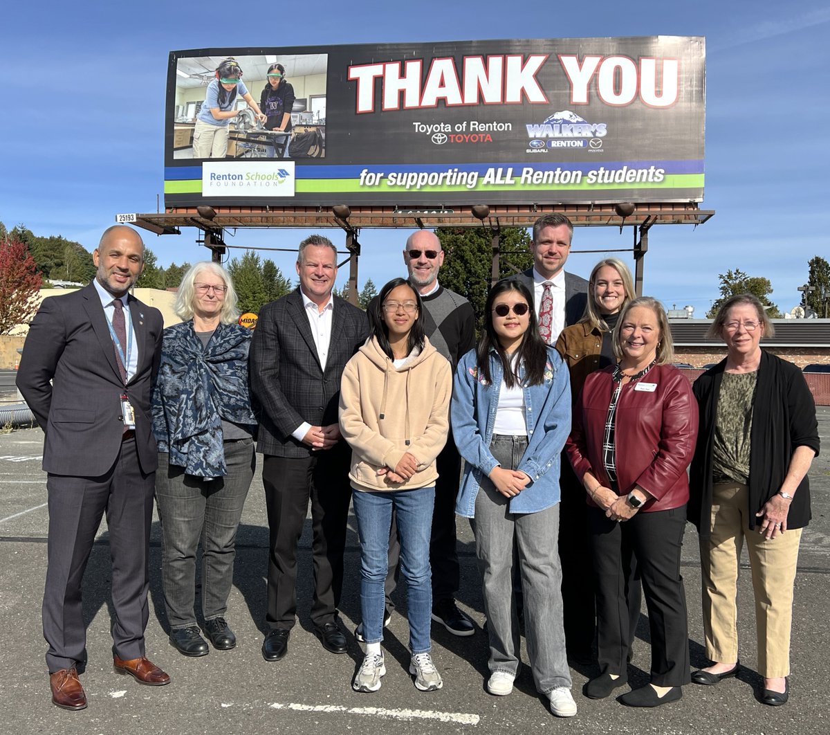 RSF celebrated the remarkable support from Toyota of Renton &amp; Walker's Renton Subaru, two businesses deeply connected to our community and our most longstanding, committed supporters. This year's "Thank You" billboard featured Hazen High seniors Kimberley Le and Yvonne Nguyen.