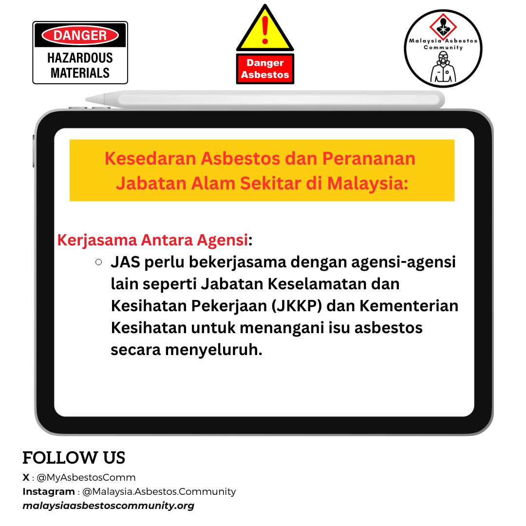 MyAsbestosComm's tweet photo. Follow kami di social media di instagram dan X atau layari Laman Sesawang rasmi kami di https://t.co/kQL28RPw9i 

#asbestosawareness 
#malaysia
#malaysiaasbestoskomuniti
#jabatanalamsekitar 
#kementeriankesihatanmalaysia 
#jabatankerjaraya
#jkkpmalaysia
#MalaysiaMADANI https://t.co/Sp0EBuI2BR