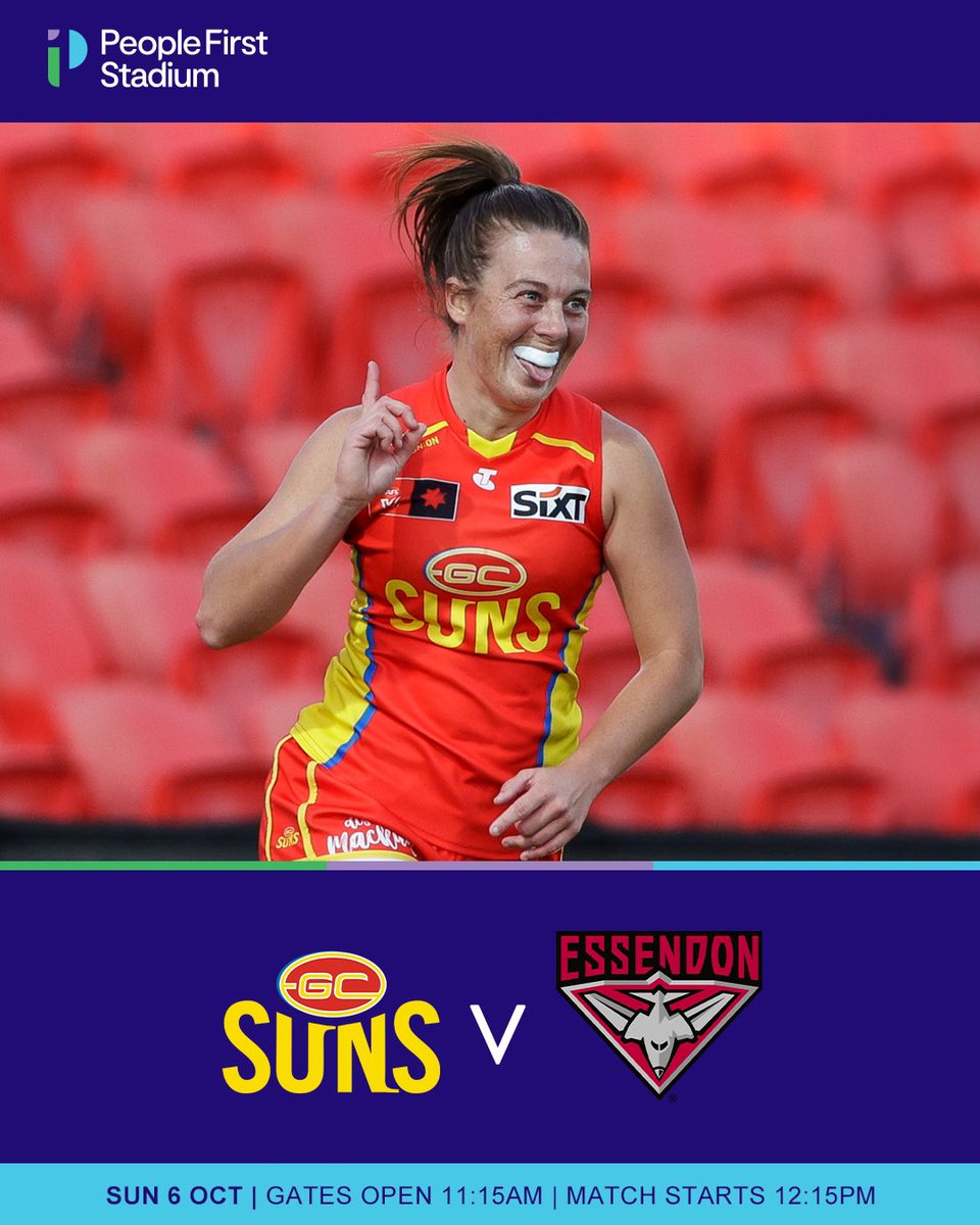 PeopleFirstSt's tweet image. The @GoldCoastSUNS return to the home of footy on the Gold Coast as they prepare to take on @essendonfc this Sunday 🙌