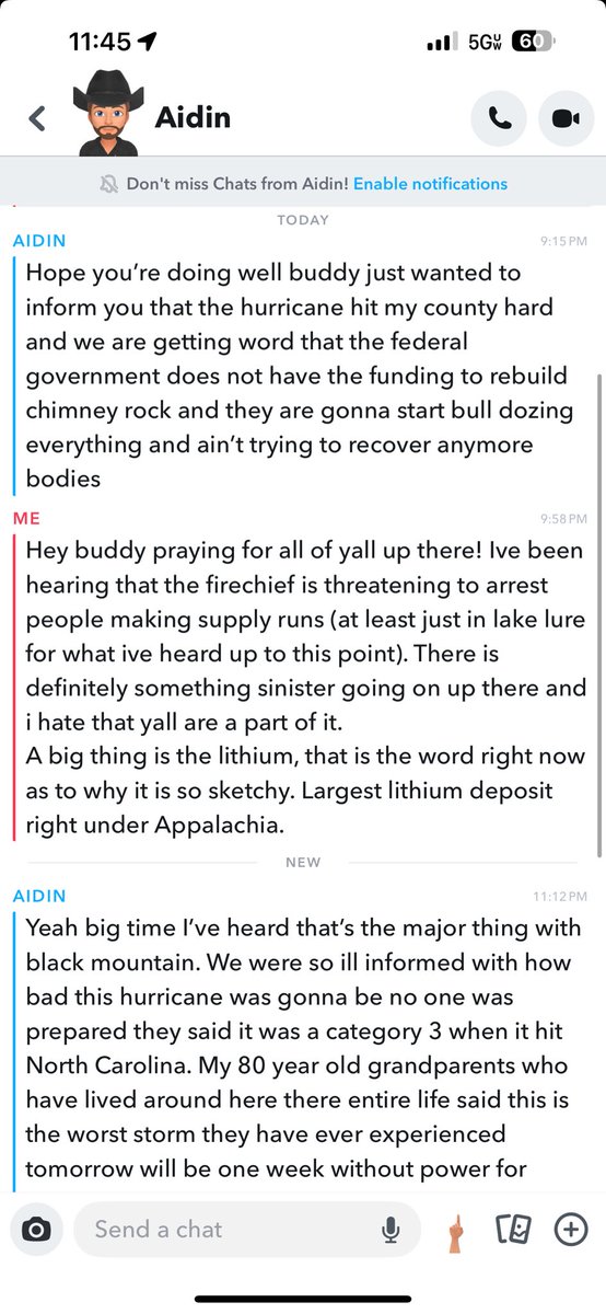 rutherford_jett's tweet photo. Texts from a buddy up in Chimney Rock, NC.

They dont give a shit about Americans, only profiting from wars! https://t.co/ZrXIiySmfw